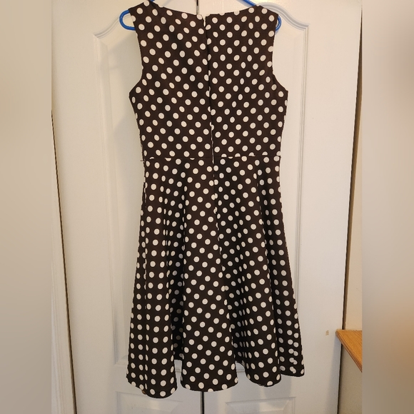 KASPER Brown Polka Dot Dress w/Belt - Picture 3 of 13